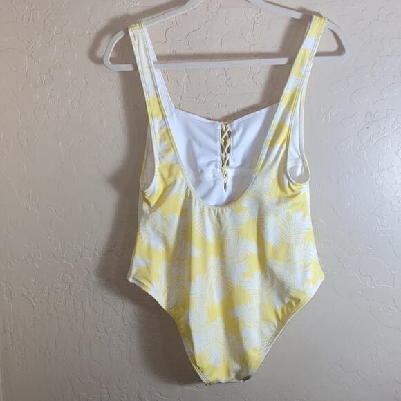 Pacsun LA Hearts yellow palm print lace up one piece - Picture 5 of 8